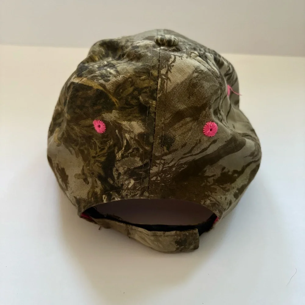 Cabela’s Hat‎ Cap Strap Back Youth Girl Camo Hunting Adjustable Pink Logo Floral